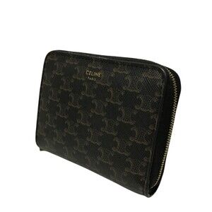 Celine Wallet Round Zip Brown Triomphe